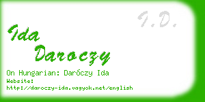 ida daroczy business card
